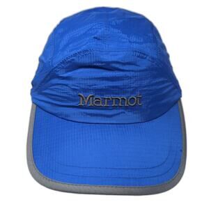 Marmot Baseball Cap Blue One Size Ear Flaps Fleece Lined Slideback Toggle Hat